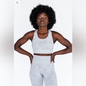 NWT ACTA Seamless Camo Sports Bra Grey Size Small